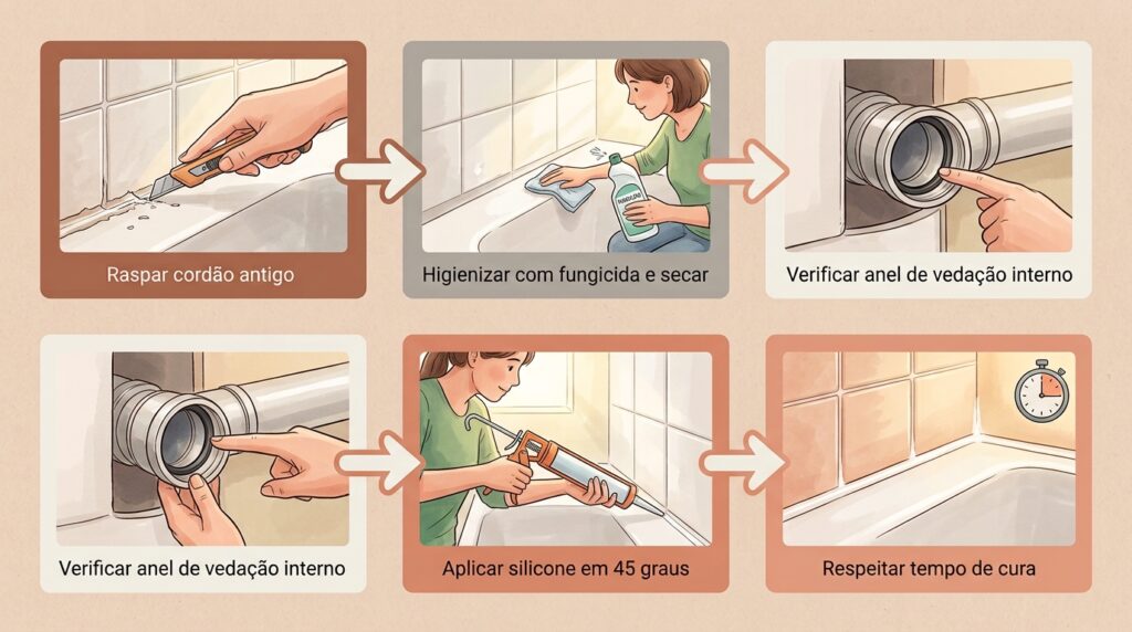 Um cheiro estranho de umidade insiste em aparecer no banheiro mesmo após a limpeza? O silicone na base do vaso sanitário pode estar mofado por dentro
