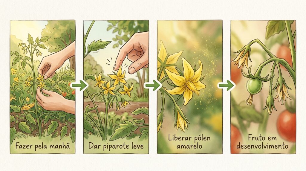 Os tomateiros têm flores lindas, mas não produzem um único tomate na varanda? A falta de vento impede a polinização mecânica