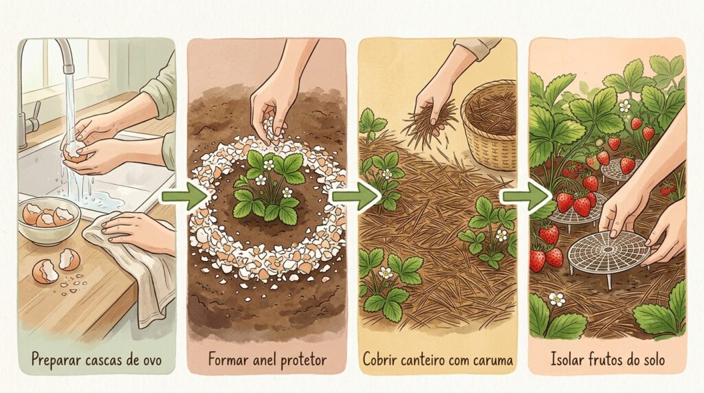 Os seus morangos amanhecem sempre roídos e com furos profundos? As lesmas noturnas deslizam pela terra húmida para atacar os frutos